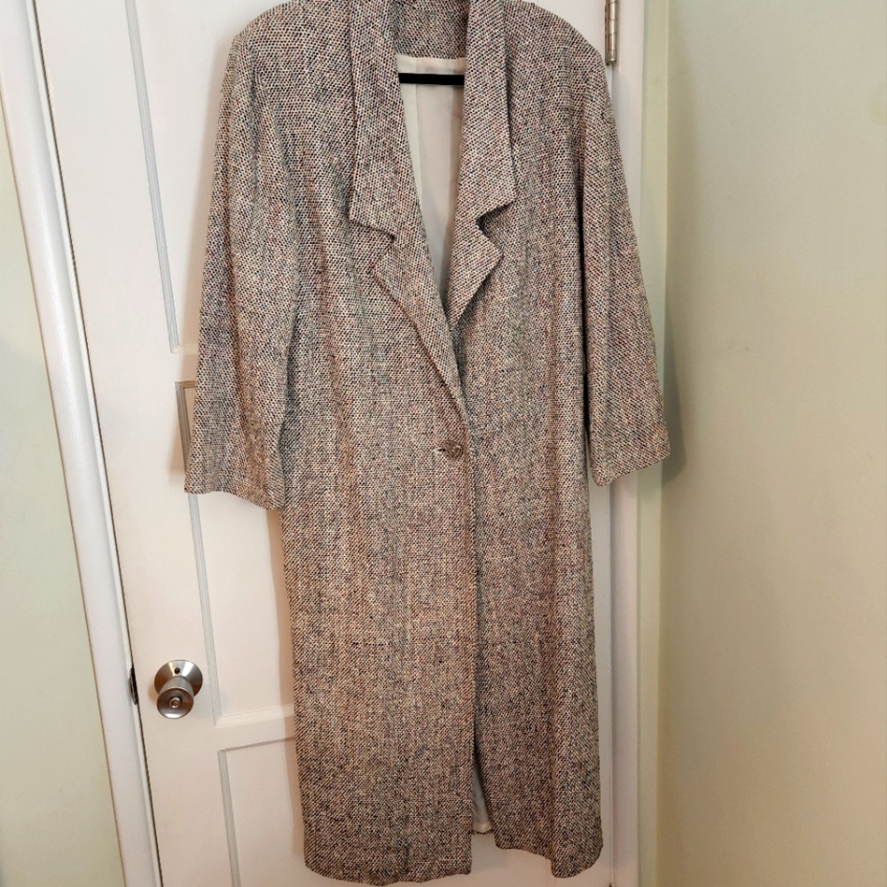 Doncaster 100% Silk Tweed Long Coat